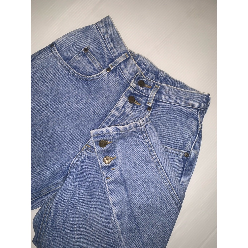 LEE Riders Tapered Leg High Rise Jeans Women's 7M Acid Wash USA Made VTG Retro